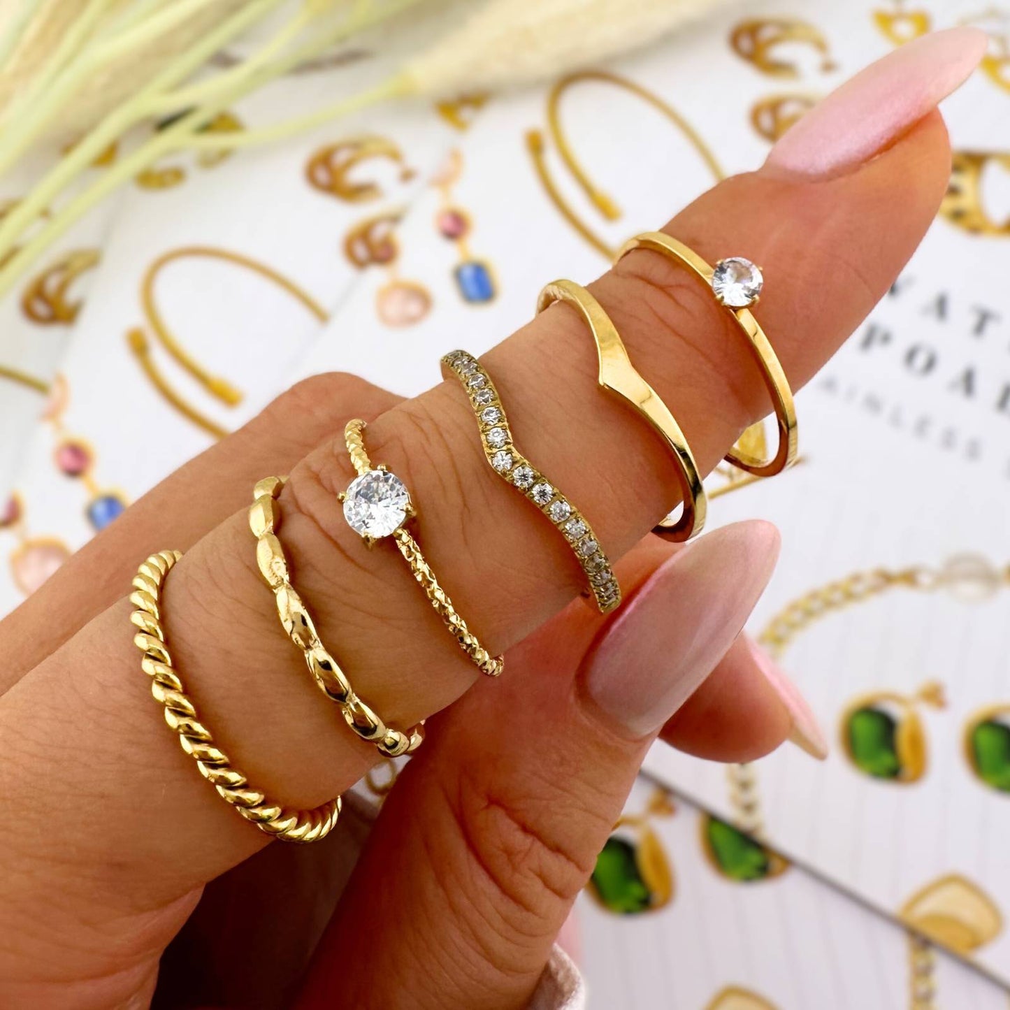 Ring, 18K Gold Plated Steel