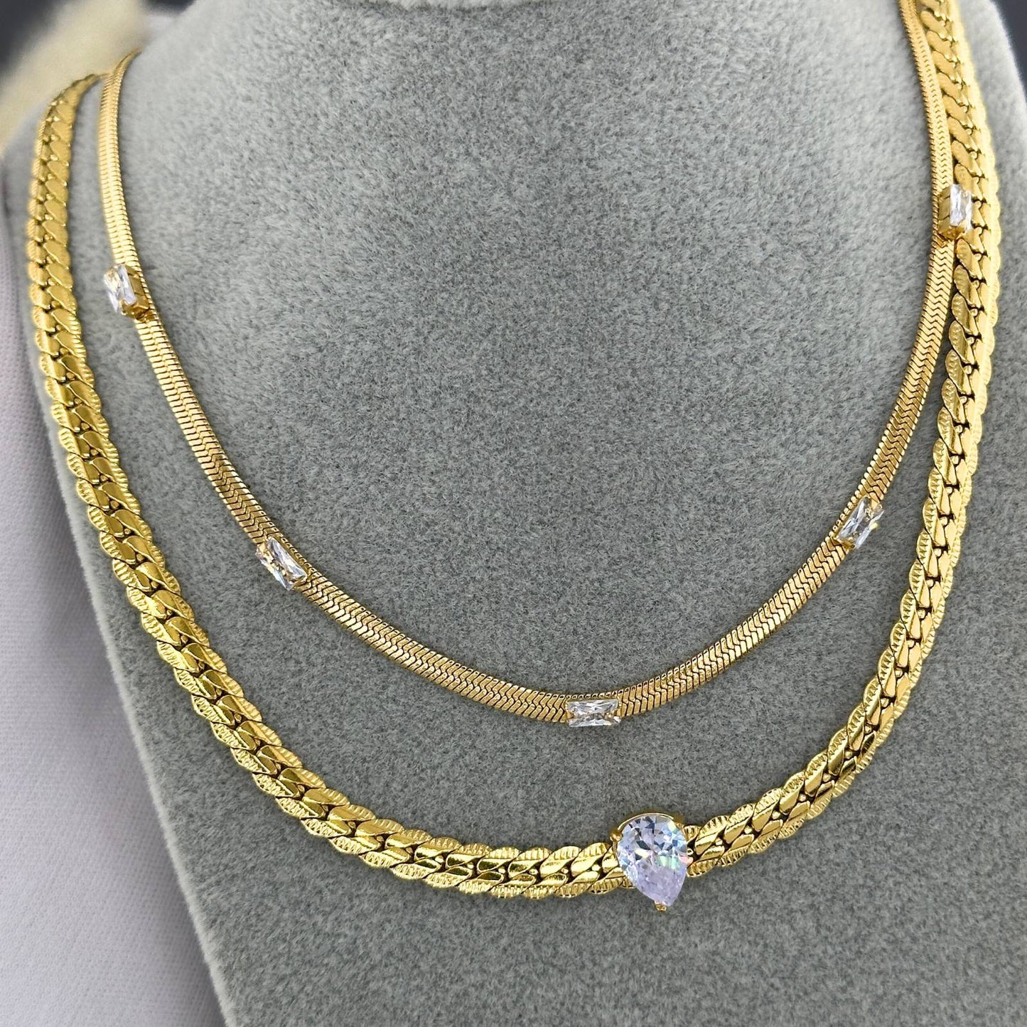 Necklace, 18K Gold Plated Steel