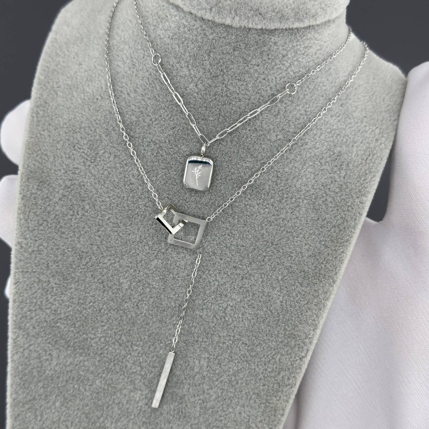 Flower Necklace, Stainless Steel