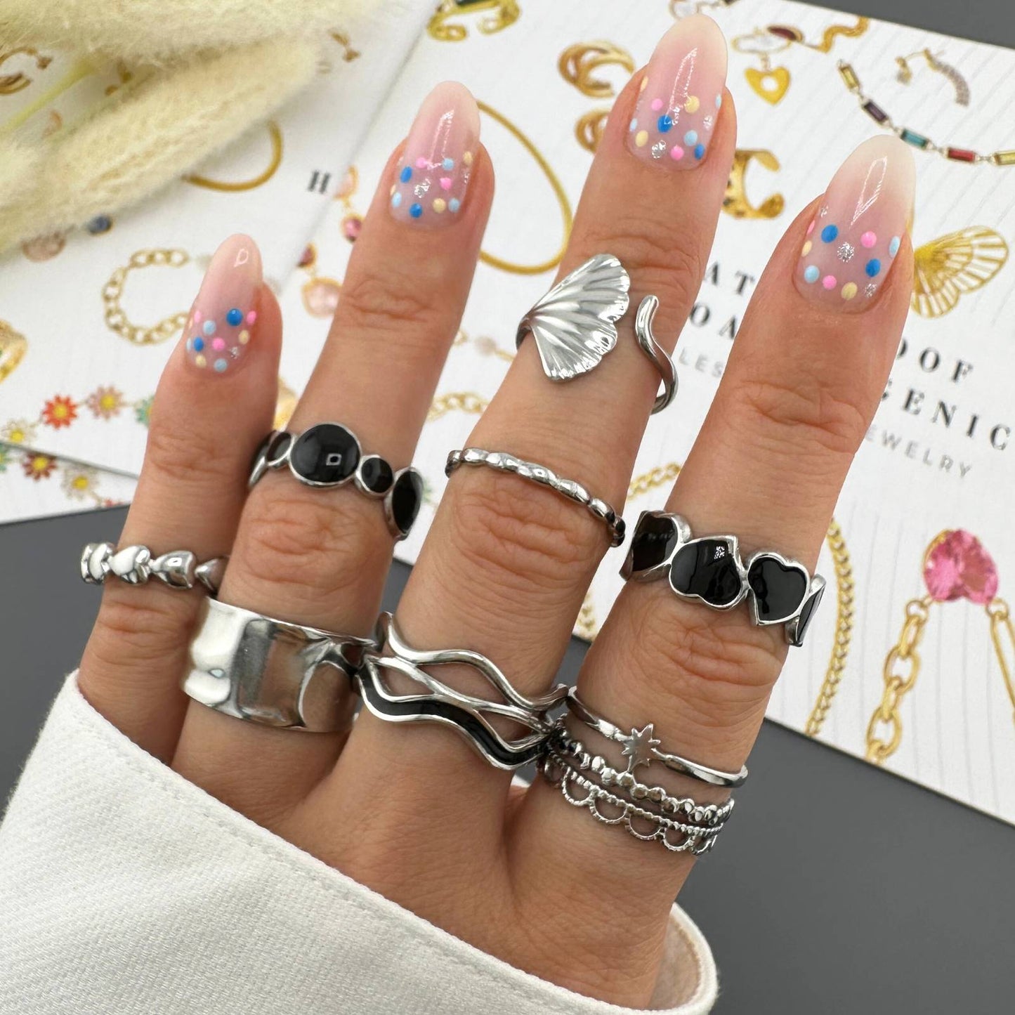 Hearts Ring, Stainless Steel
