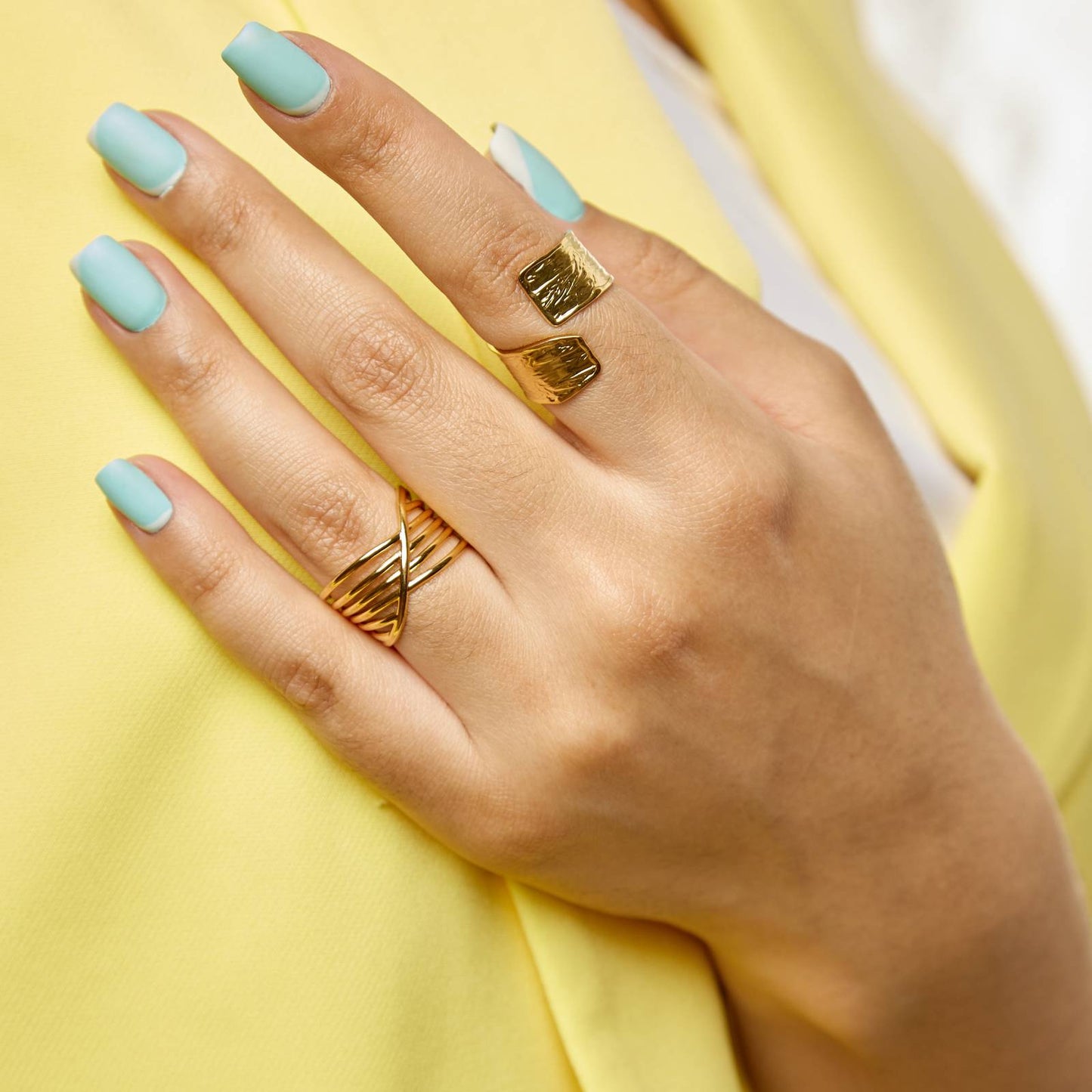 Ring, 18K Gold Plated Steel