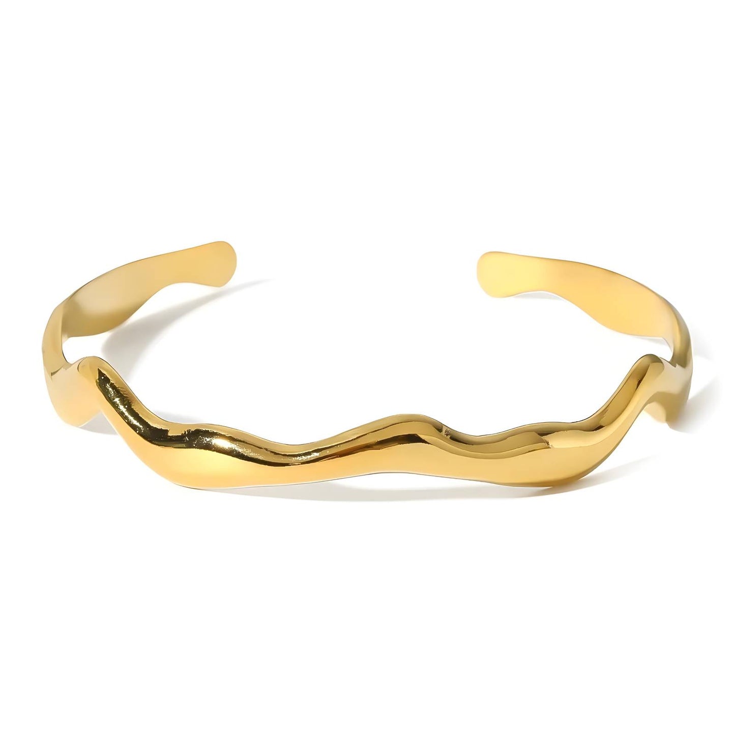 Leaves Bracelet, 18K Gold Plated Steel