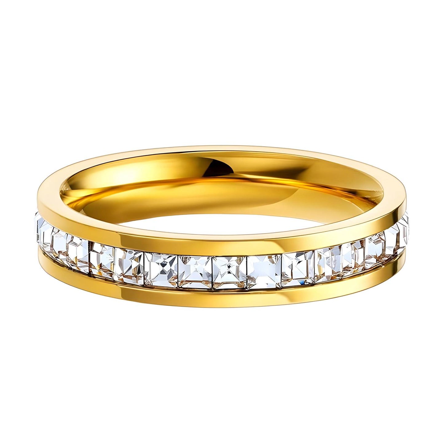 Ring, 18K Gold Plated Steel