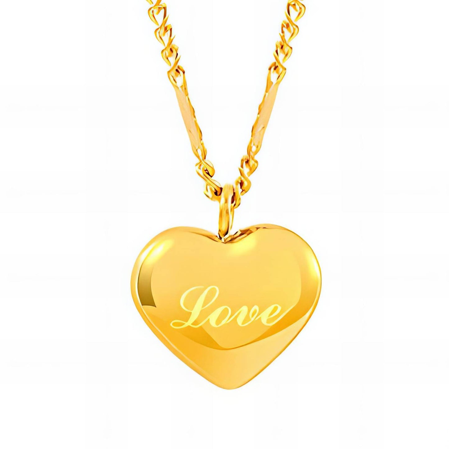Heart Necklace, 18K Gold Plated Steel