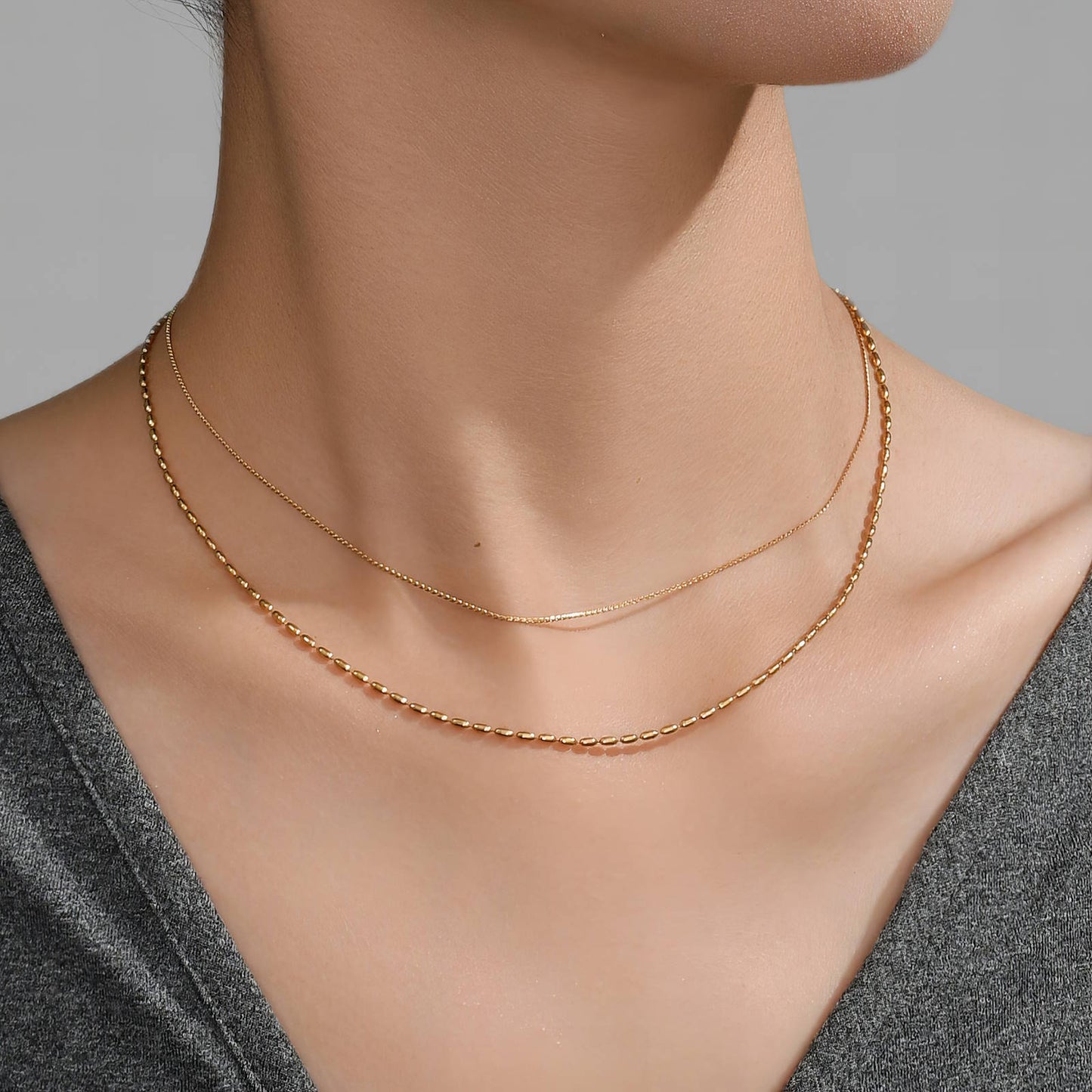 Necklace, 18K Gold Plated Steel