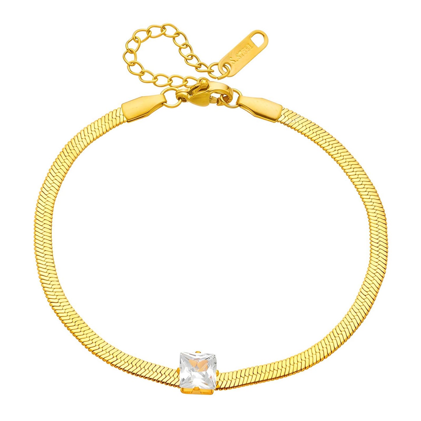 Bracelet, 18K Gold Plated Steel