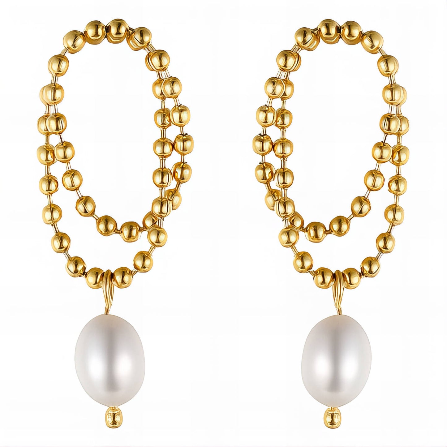 Earrings, 18K Gold Plated Steel