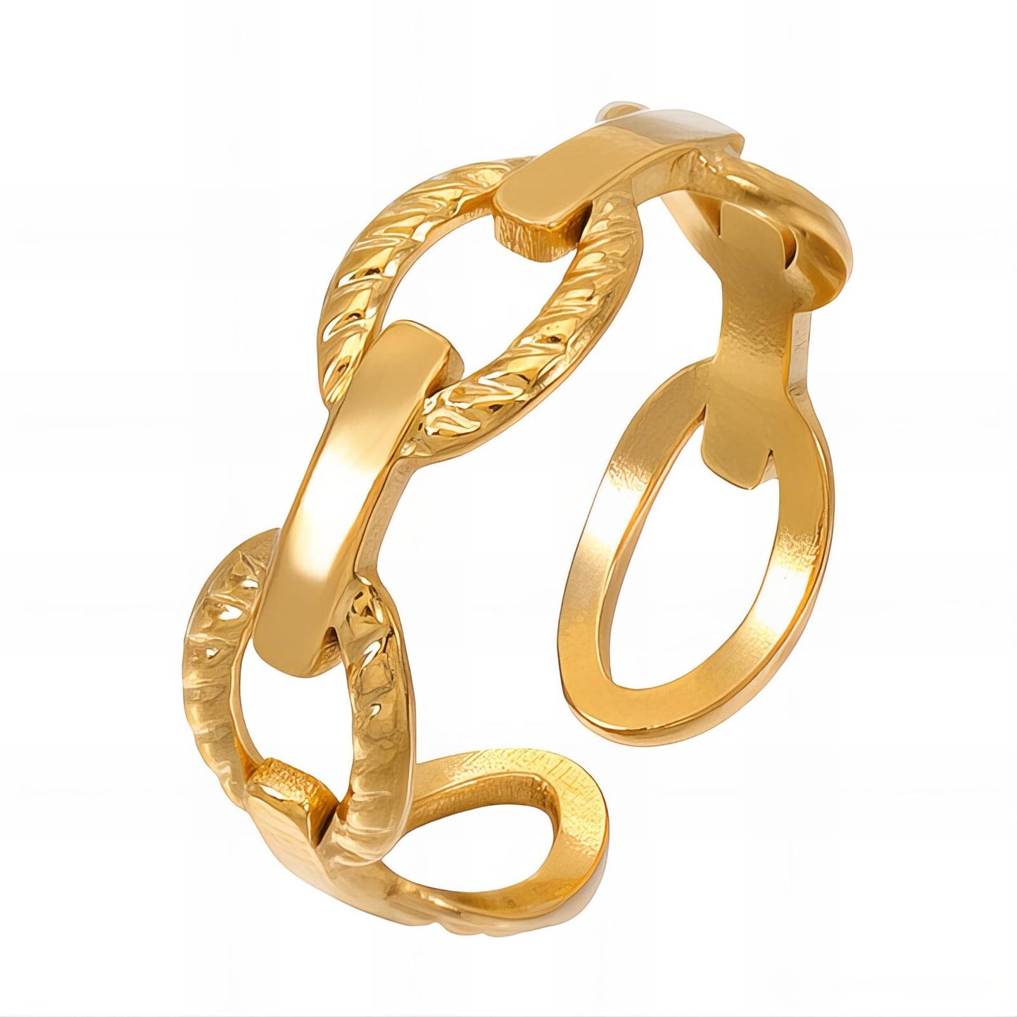Ring, 18K Gold Plated Steel