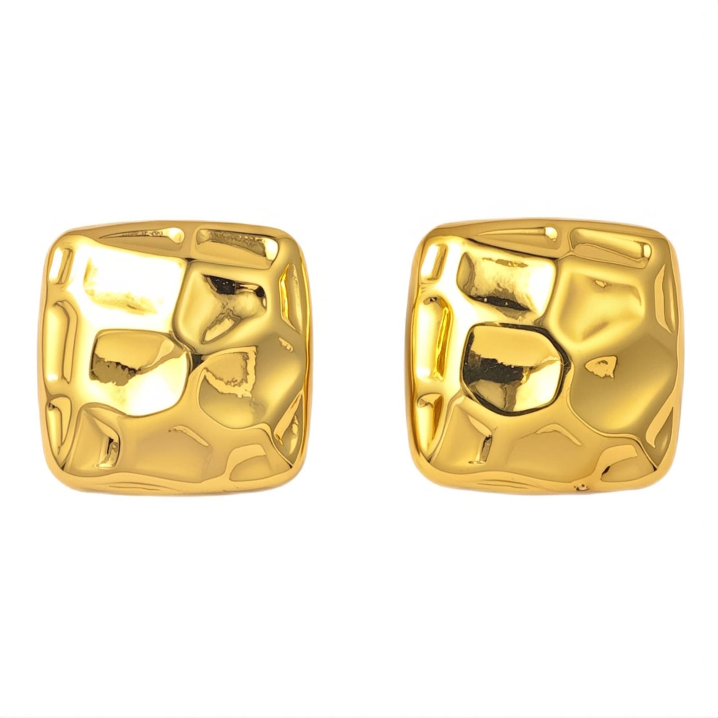 Earrings, 18K Gold Plated Steel