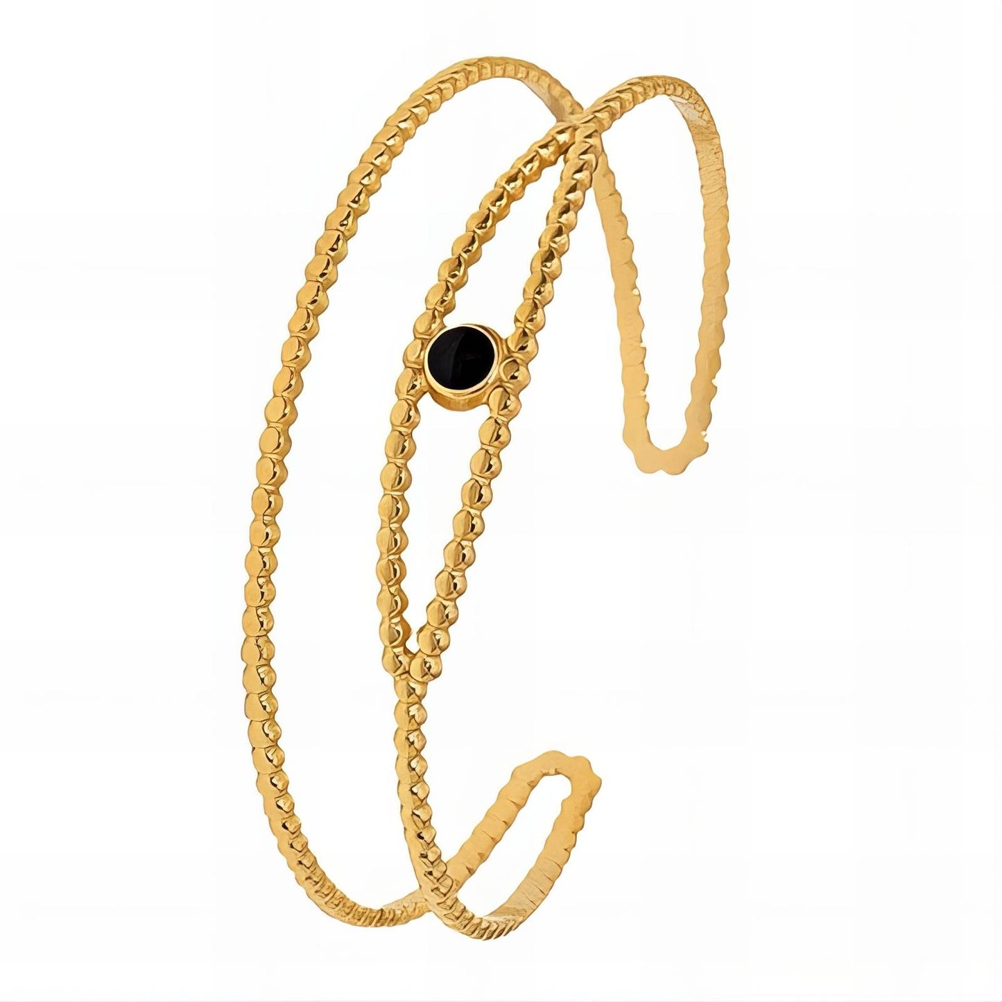 Evil Eyes Bracelet, 18K Gold Plated Steel