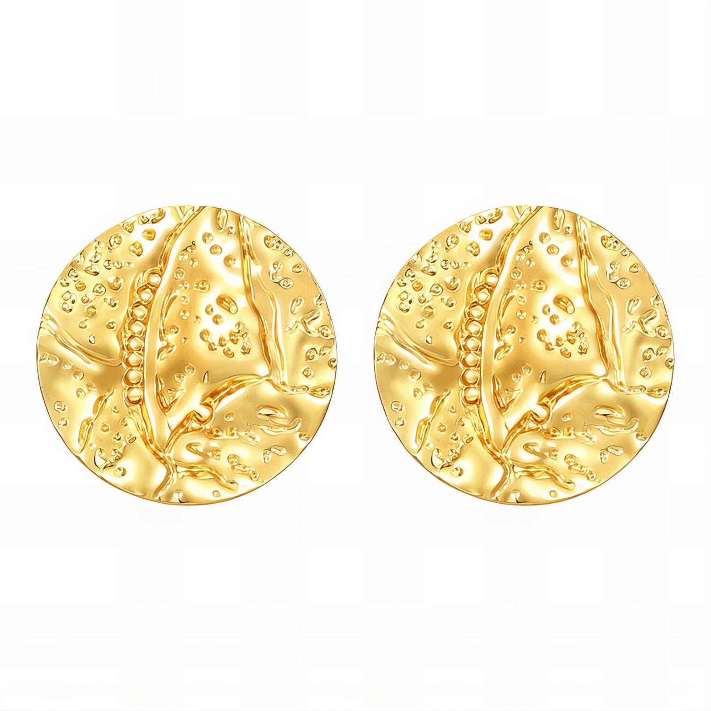 Earrings, 18K Gold Plated Steel