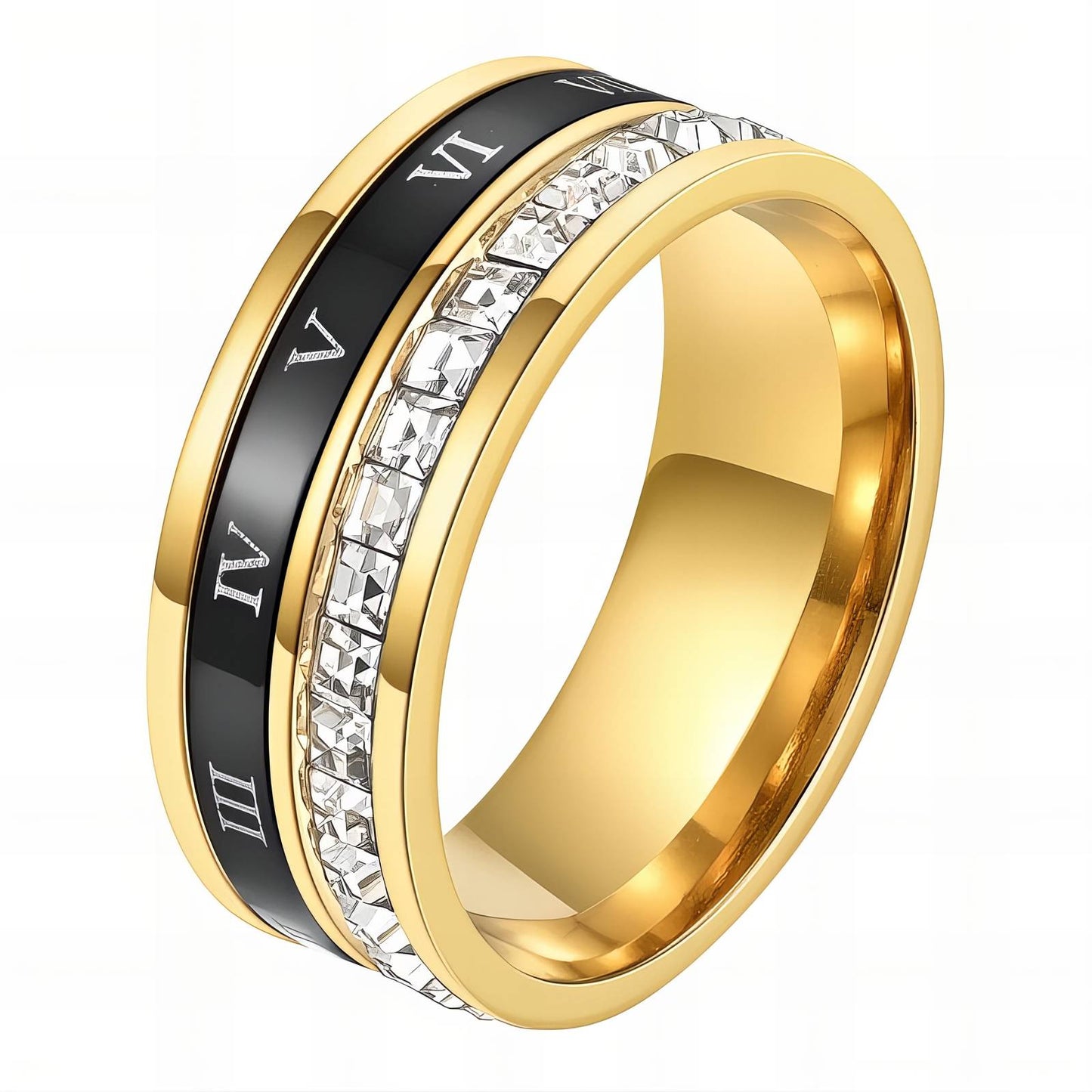 Ring, 18K Gold Plated Steel