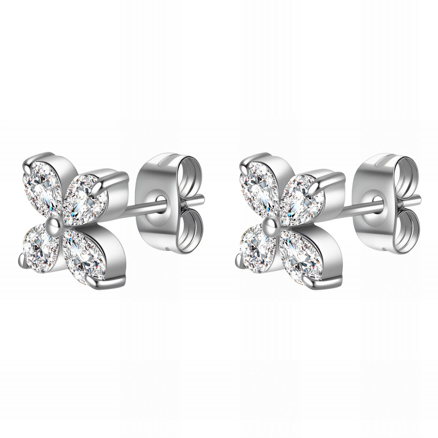Flower Earrings, Stainless Steel