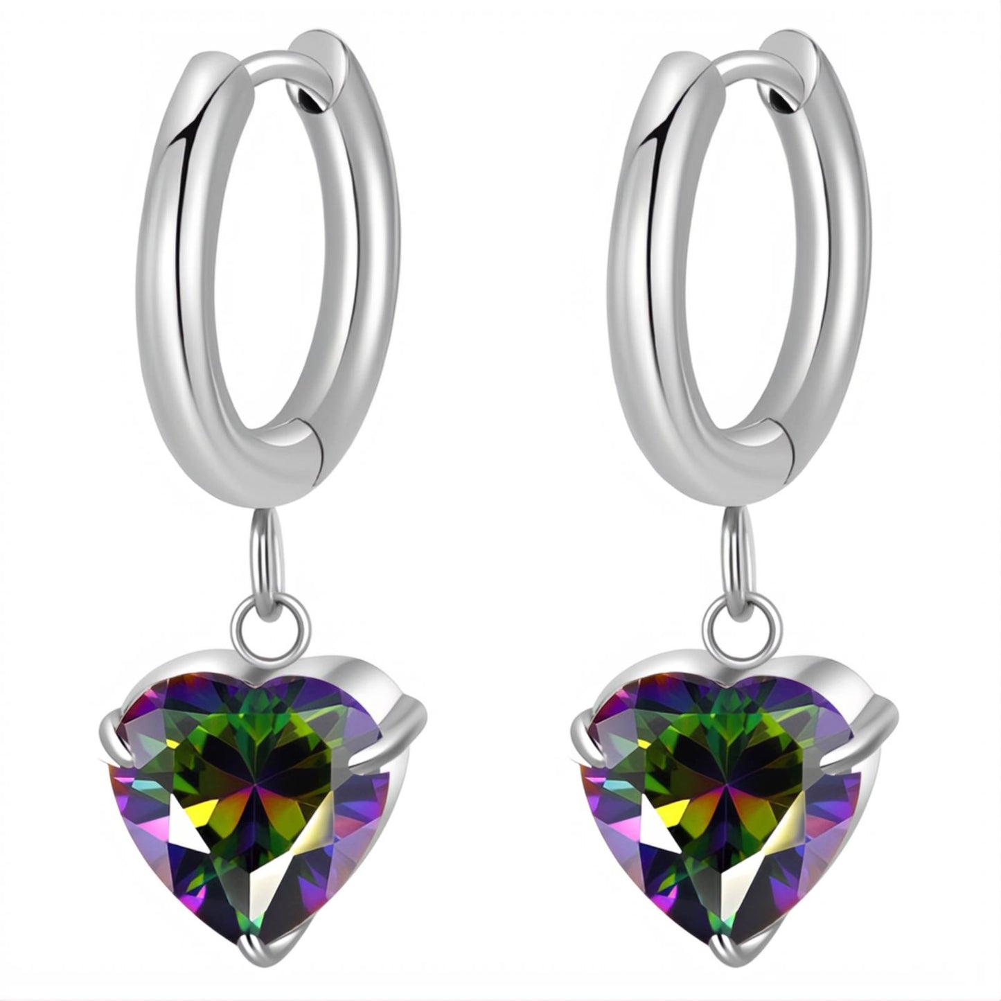 Heart Earrings, Stainless Steel