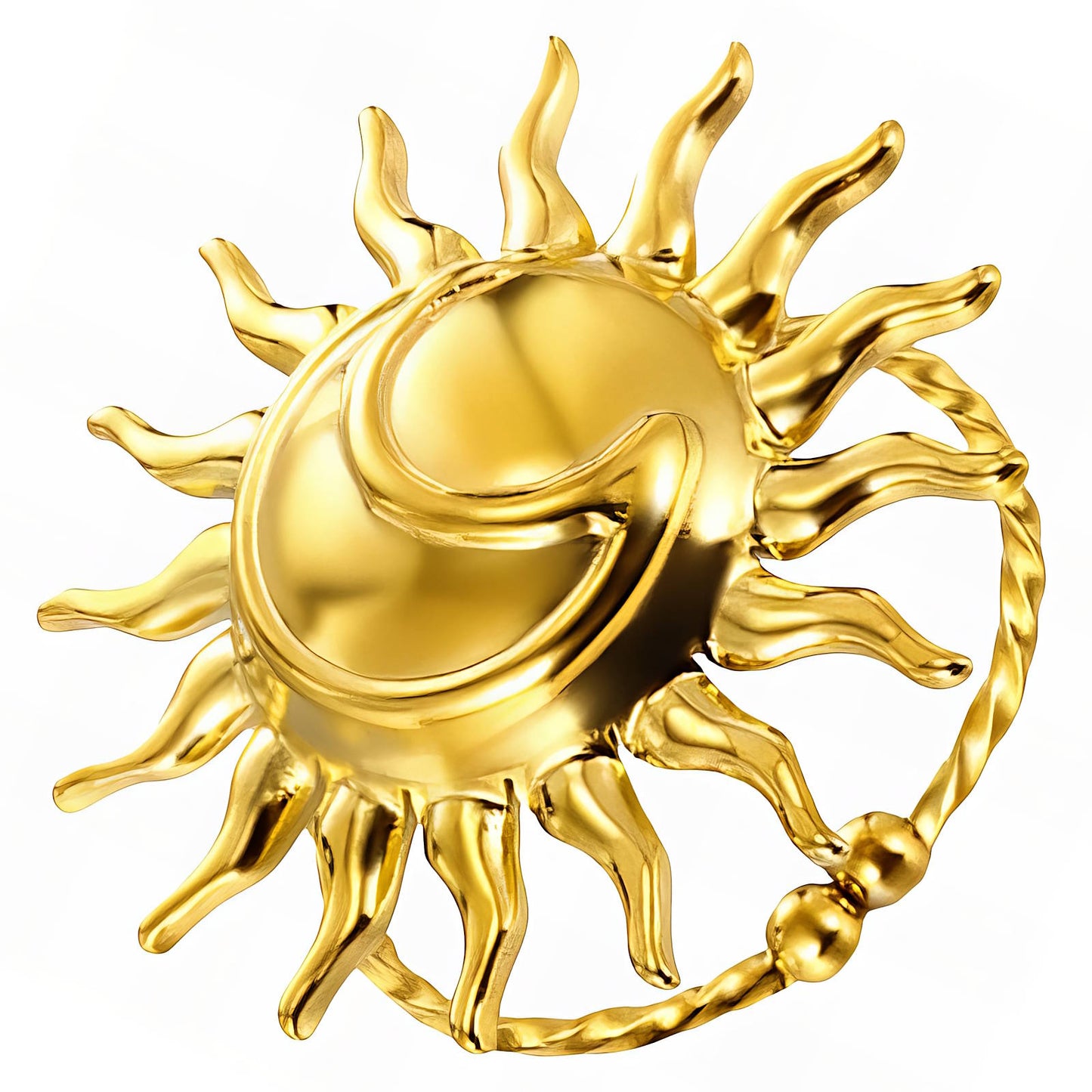 Sun Ring, 18K Gold Plated Steel