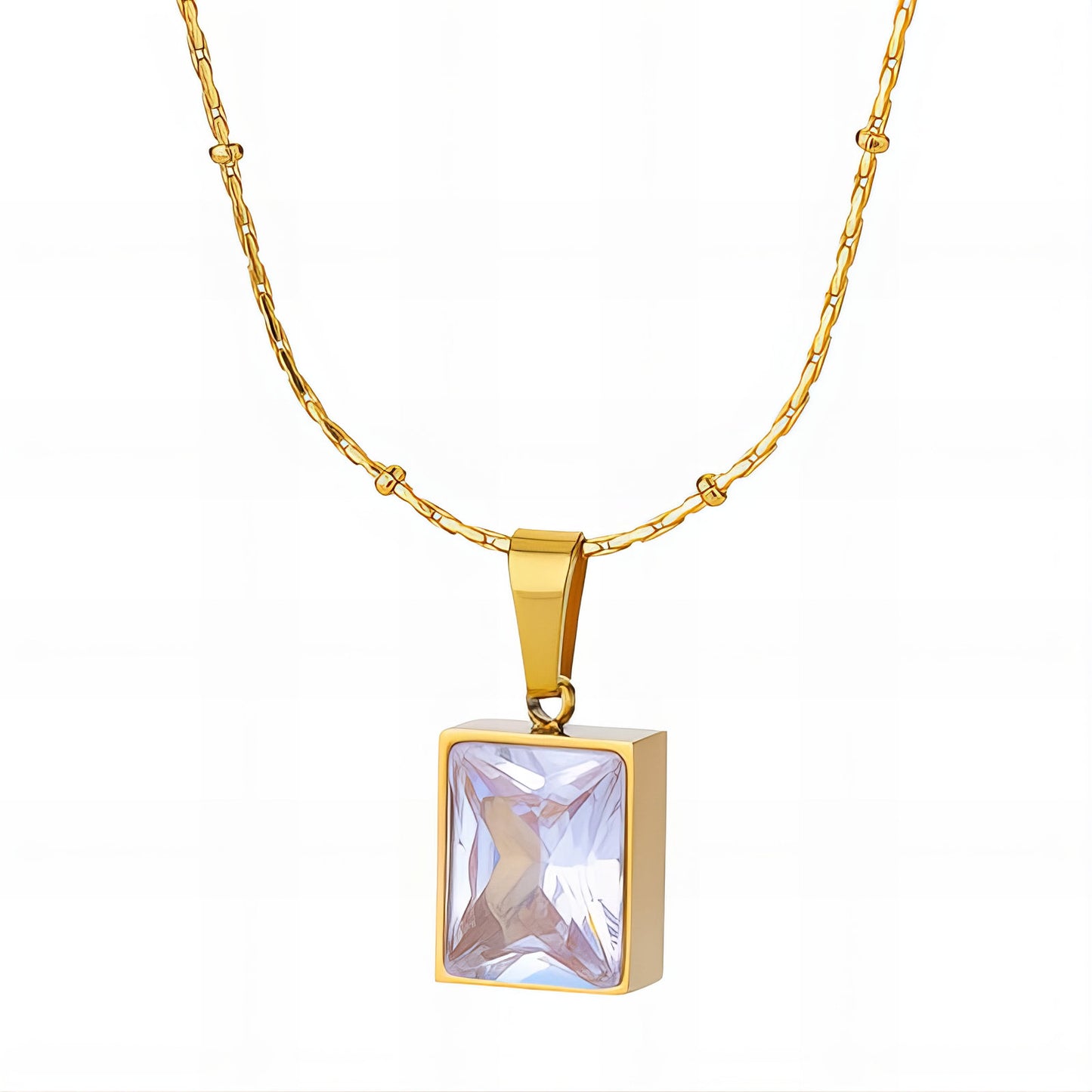 Necklace, 18K Gold Plated Steel – Luxoroia Dainty Waterproof Gold-Plated Jewelry