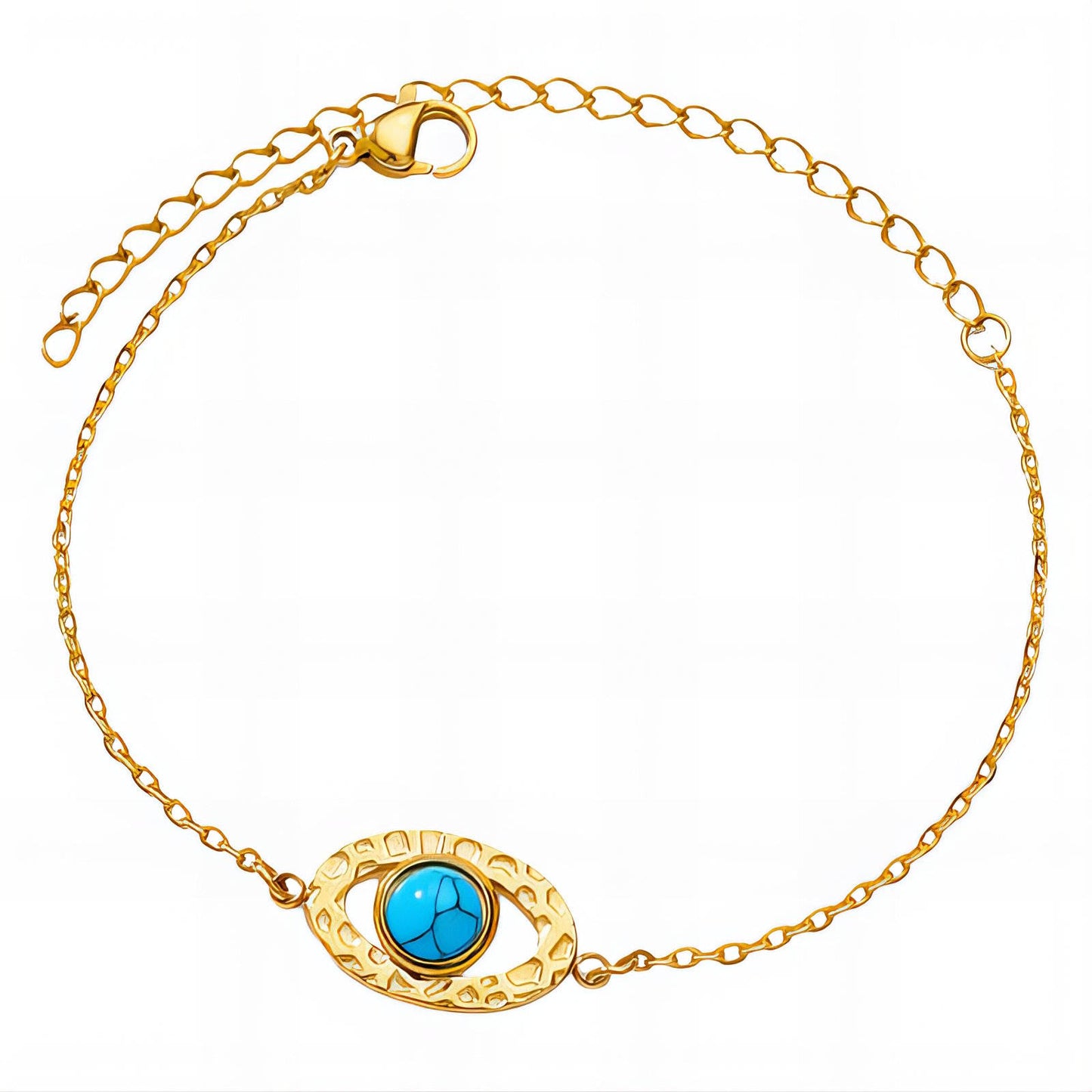 Evil Eye Bracelet, 18K Gold Plated Steel