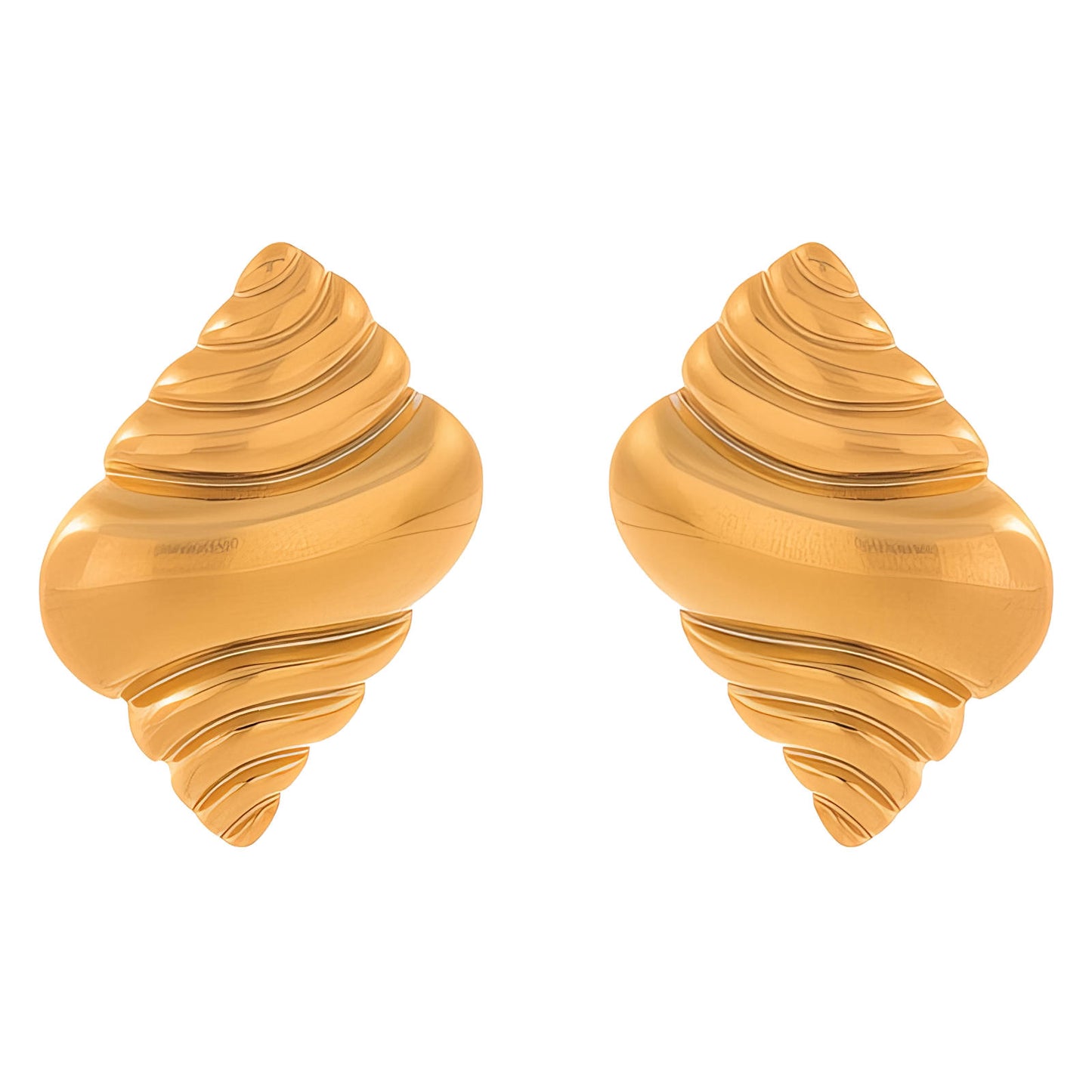 Earrings, 18K Gold Plated Steel