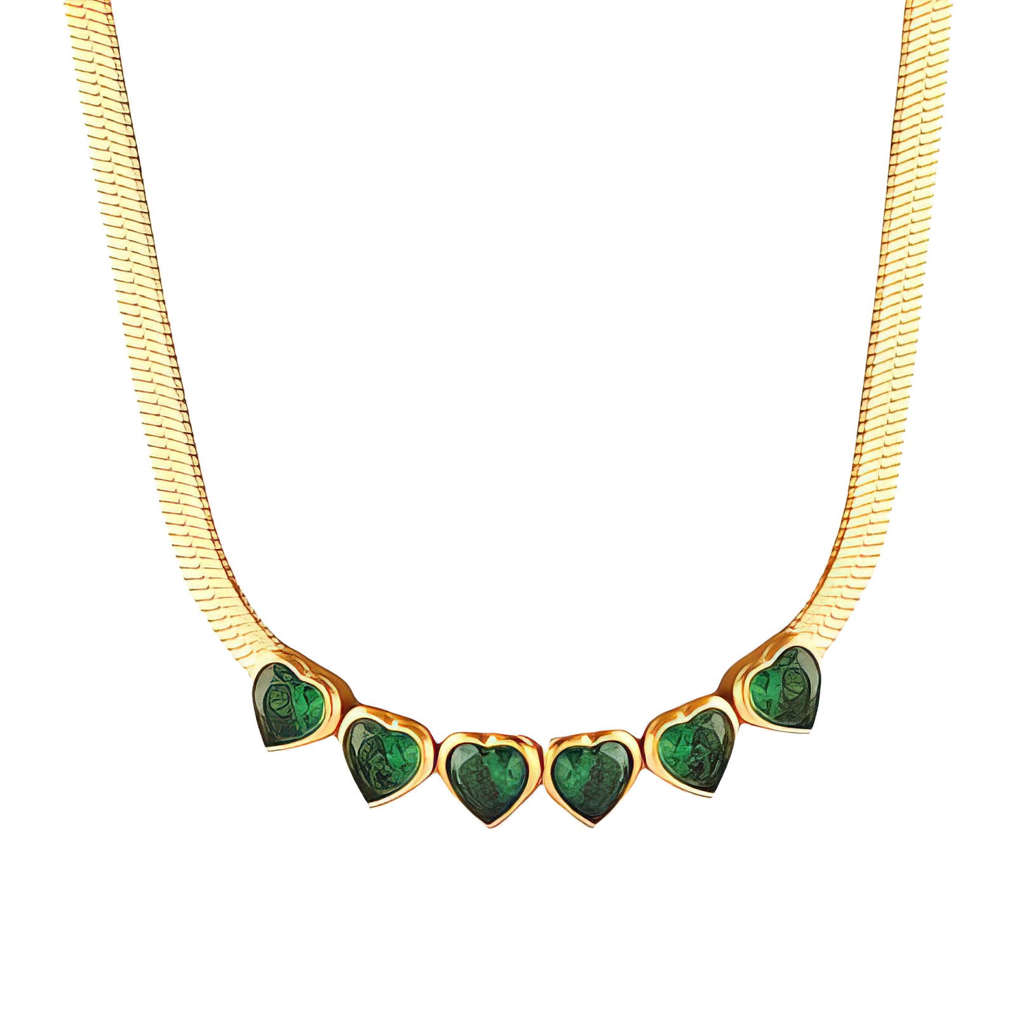 Hearts Necklace, 18K Gold Plated Steel