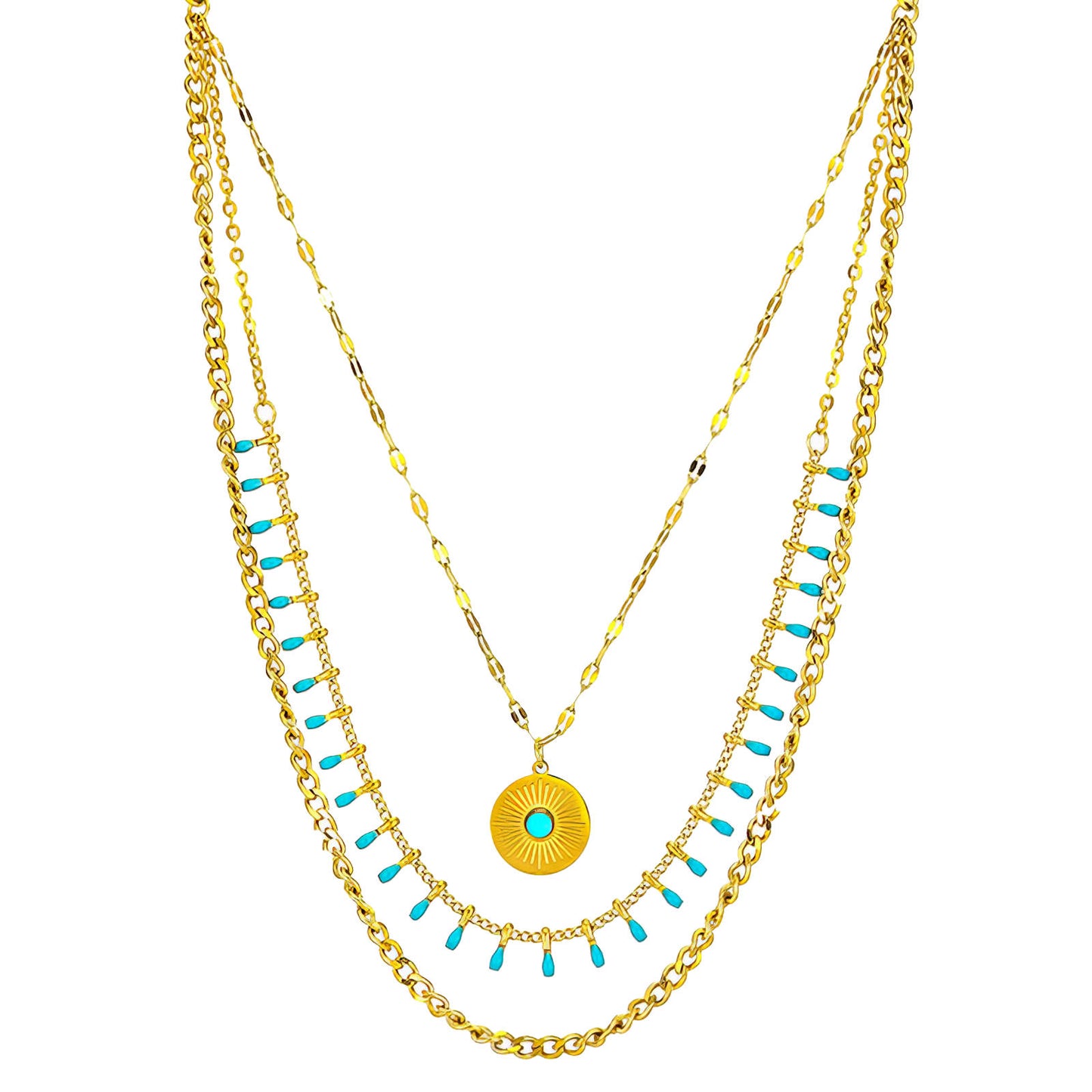 Necklace, 18K Gold Plated Steel