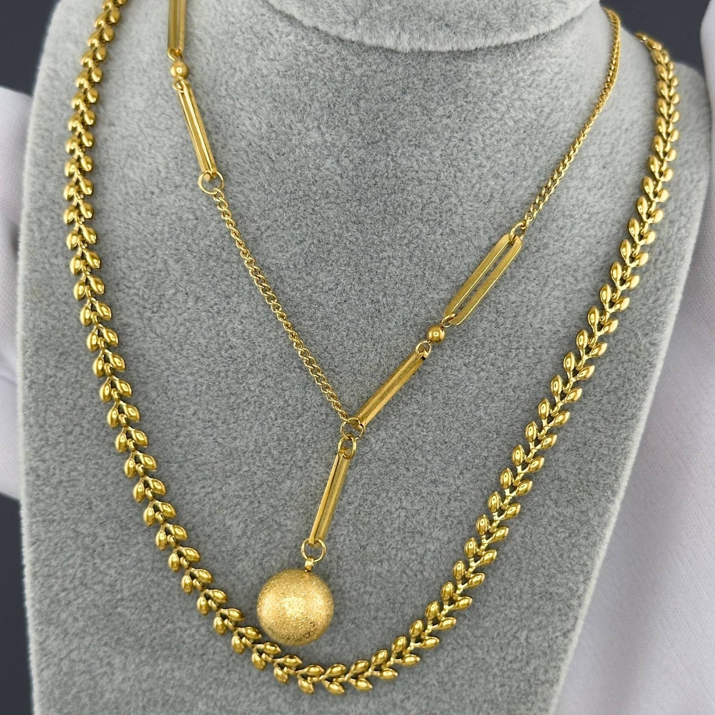 Necklace, 18K Gold Plated Steel