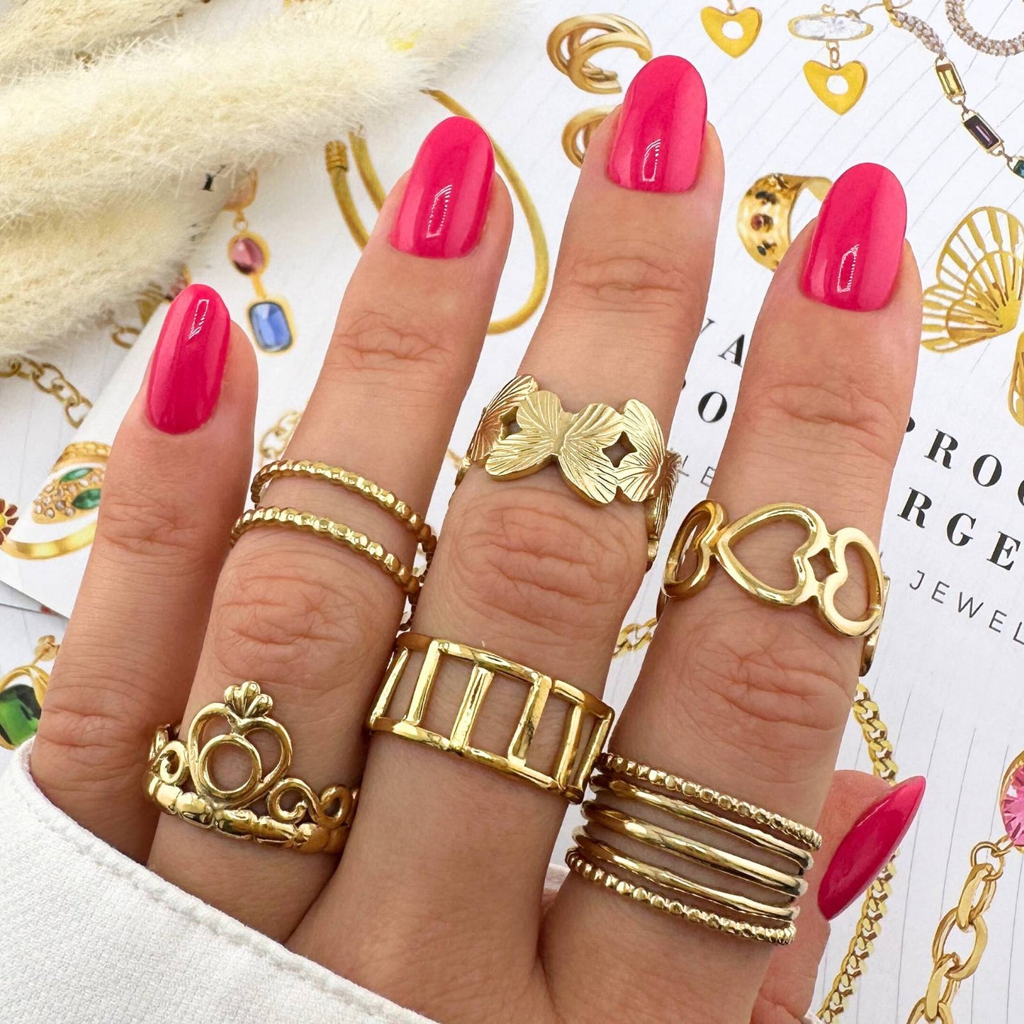 Ring, 18K Gold Plated Steel
