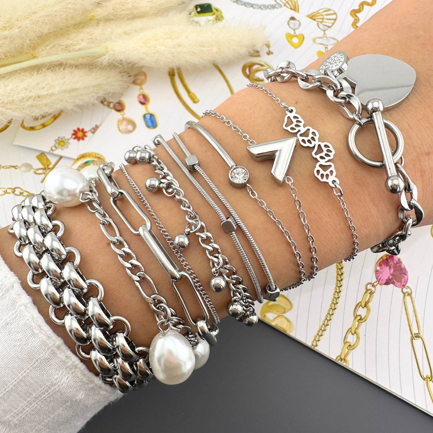 V Bracelet, Stainless Steel