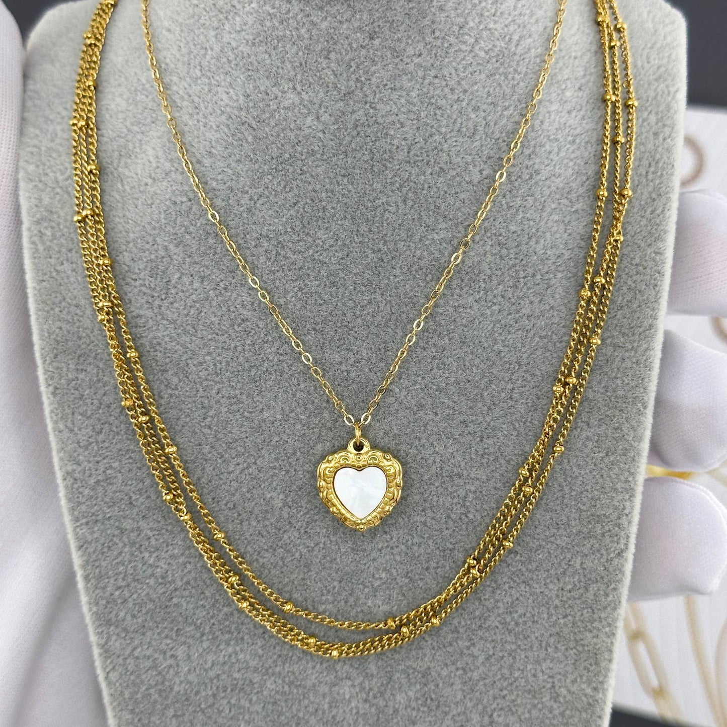 Necklace, 18K Gold Plated Steel