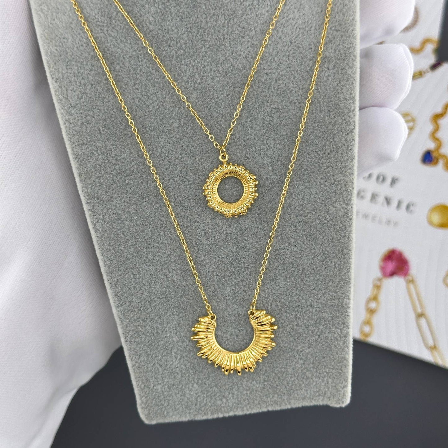 Necklace, 18K Gold Plated Steel