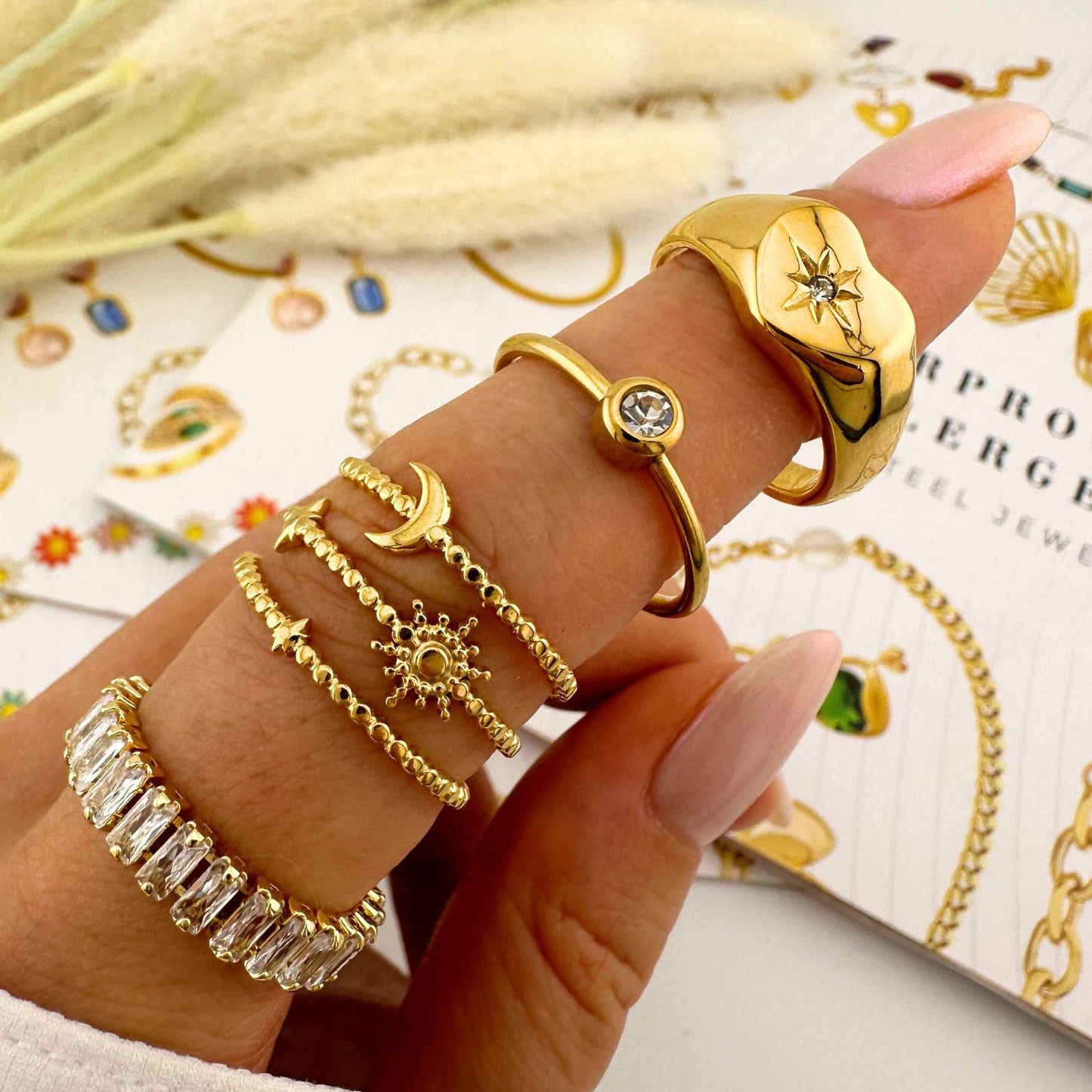 Heart Ring, 18K Gold Plated Steel