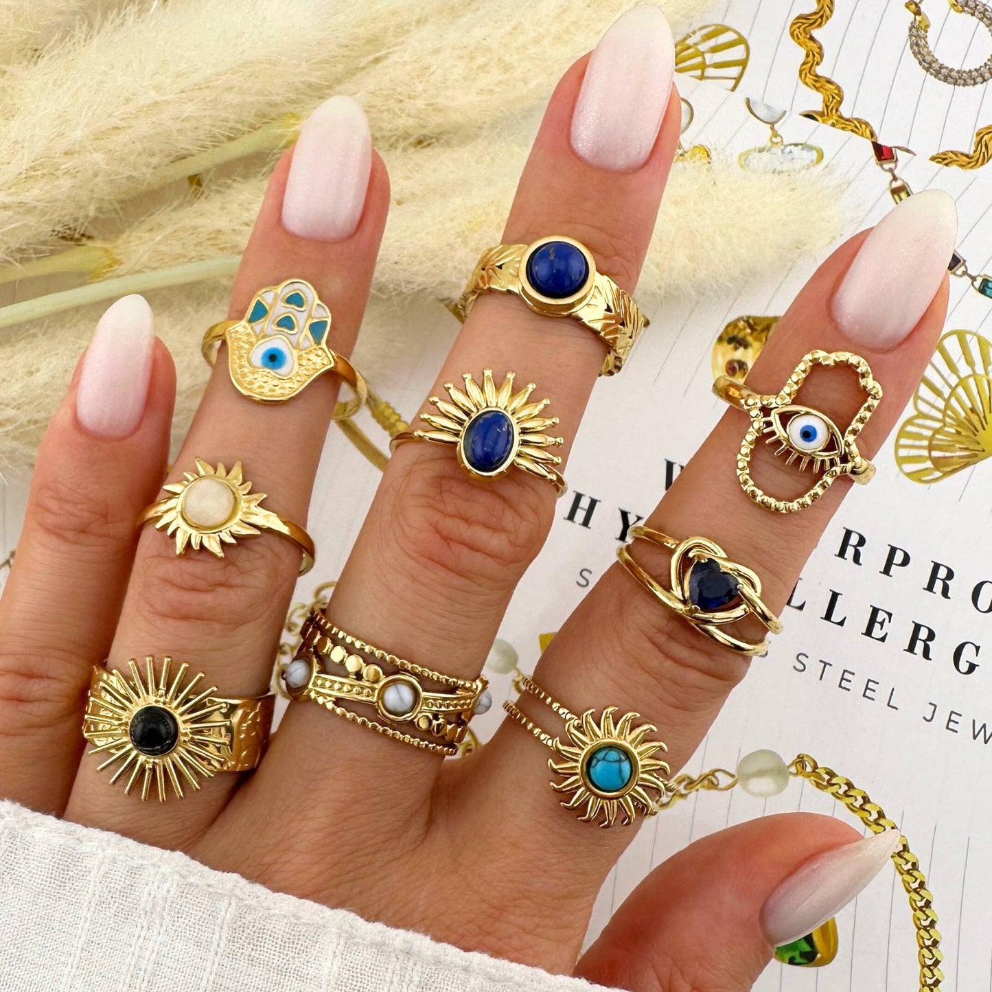 Ring, 18K Gold Plated Steel