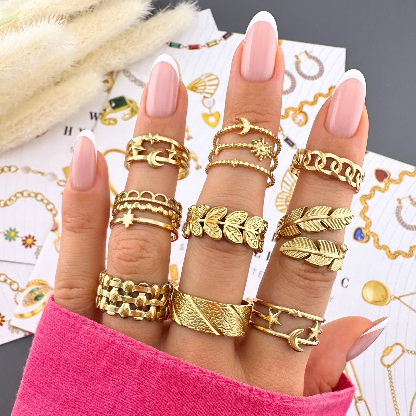 Ring, 18K Gold Plated Steel