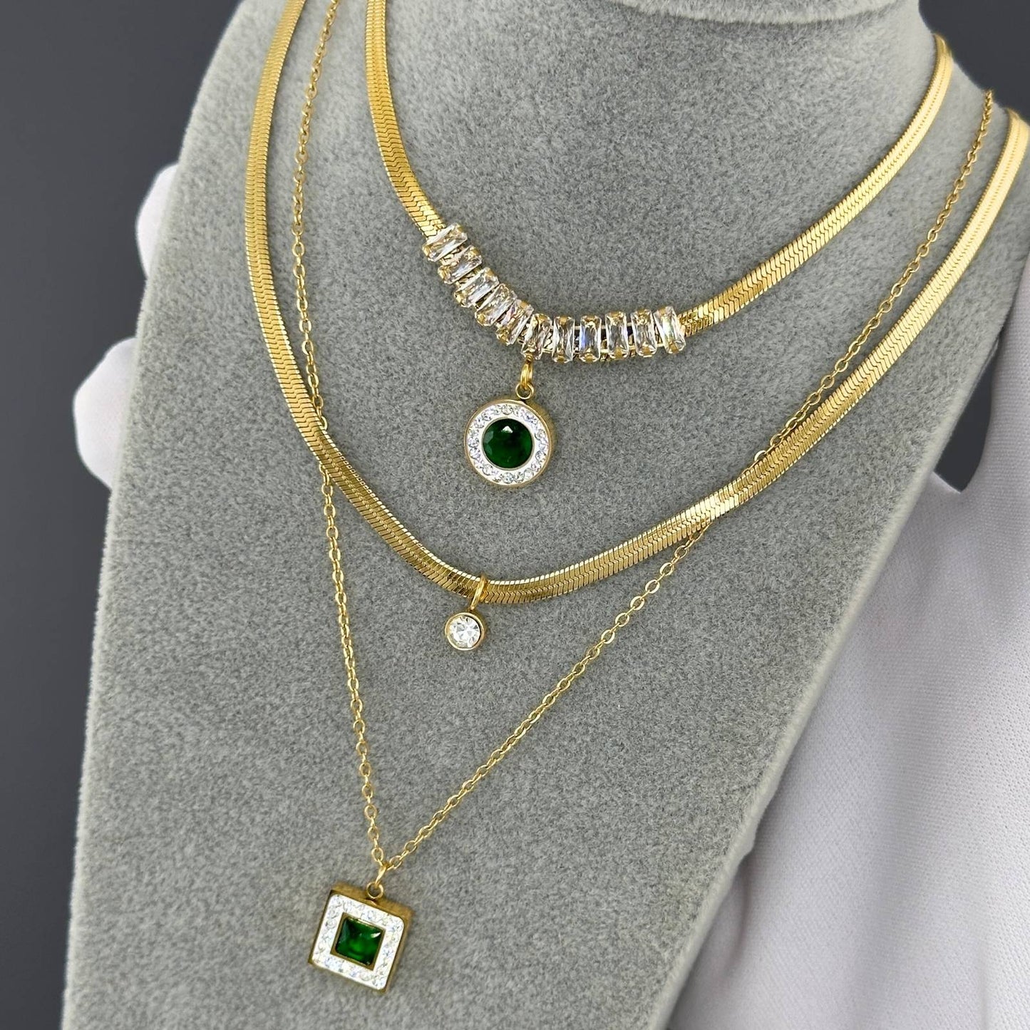 Heart Necklace, 18K Gold Plated Steel