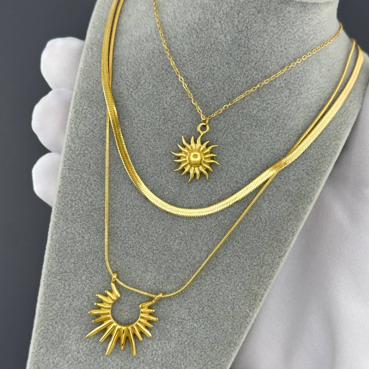 Necklace, 18K Gold Plated Steel