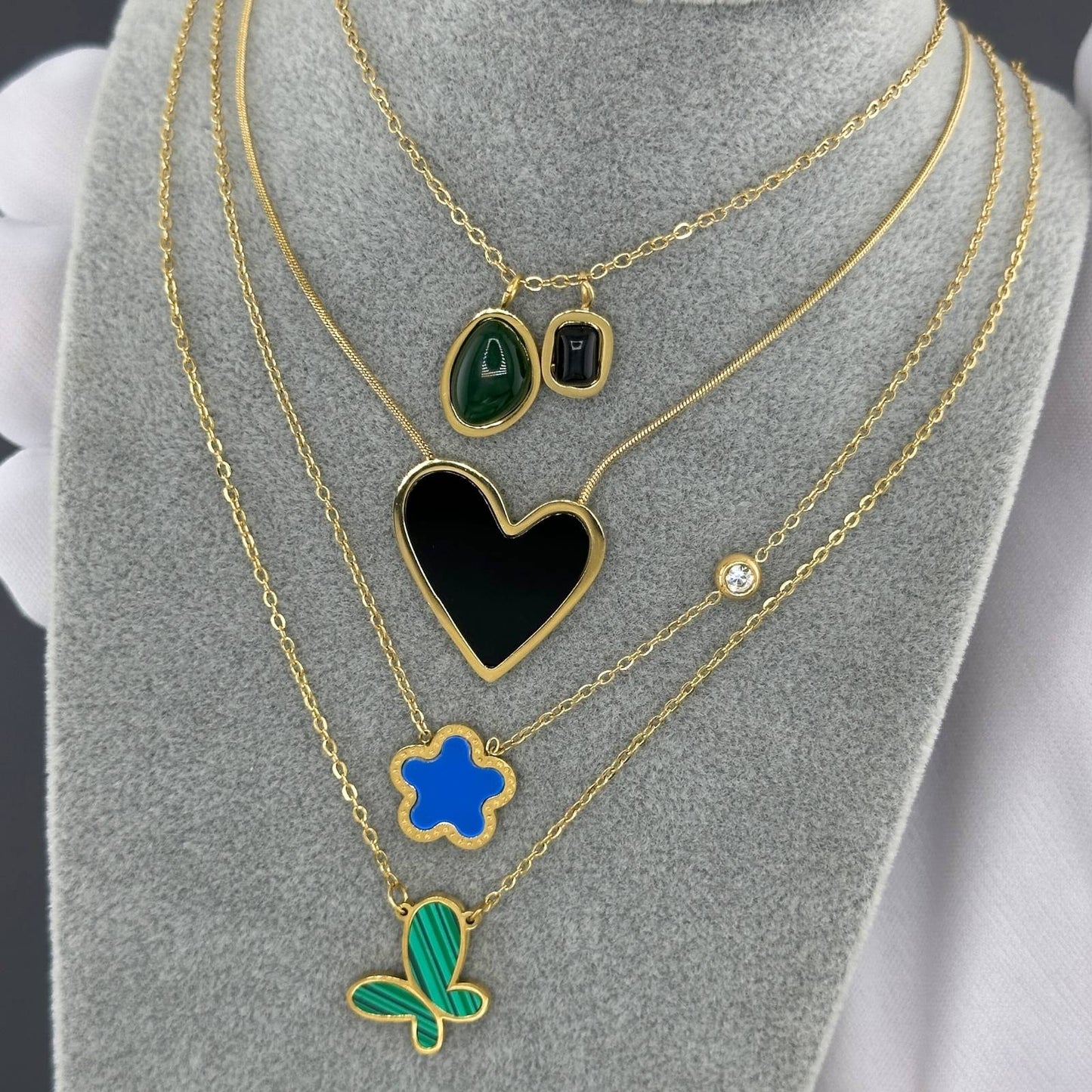 Necklace, 18K Gold Plated Steel