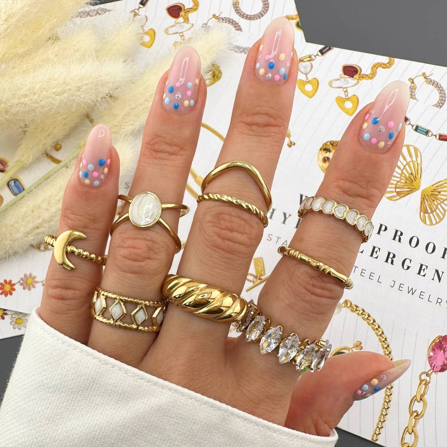 Crescent Ring, 18K Gold Plated Steel