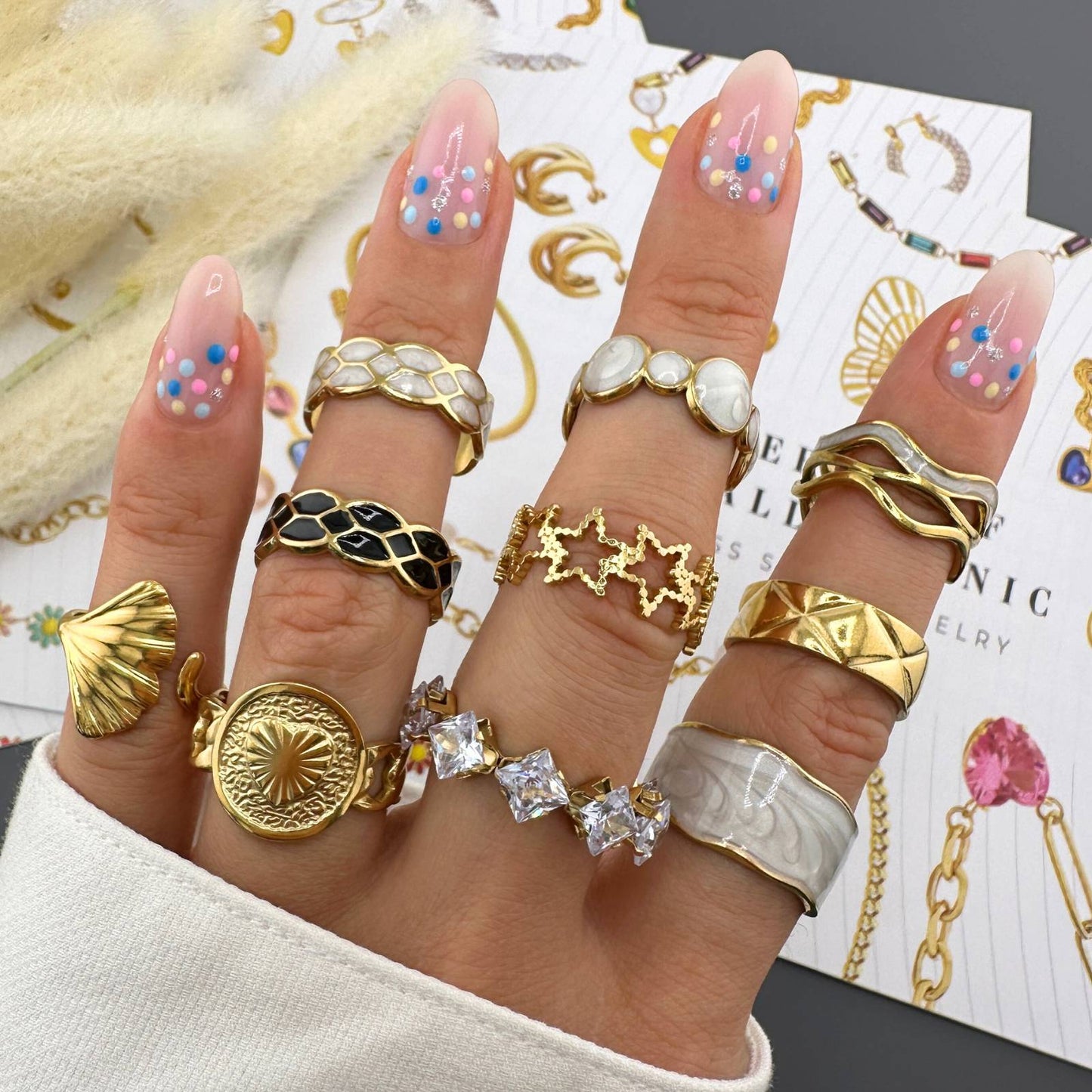 Ring, 18K Gold Plated Steel