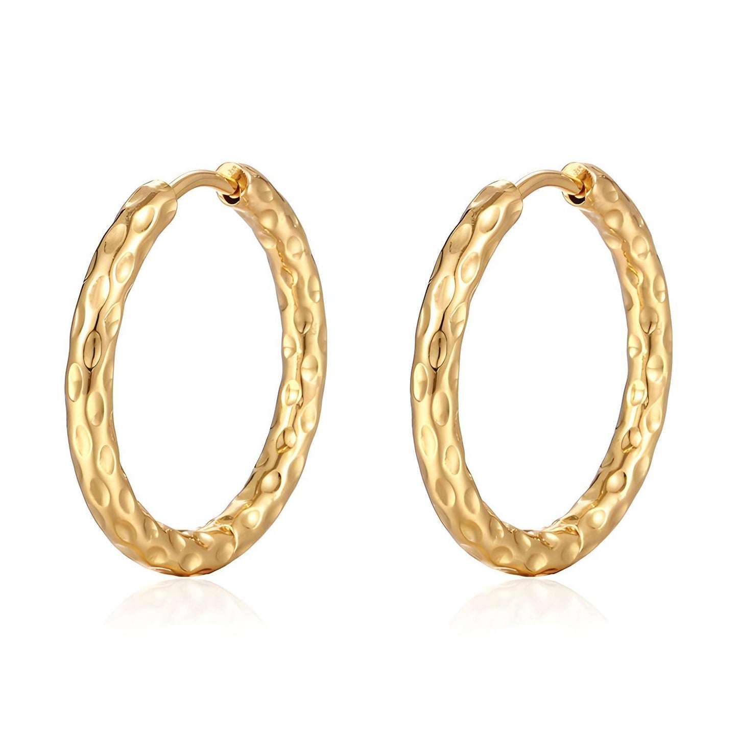 Earrings, 18K Gold Plated Steel