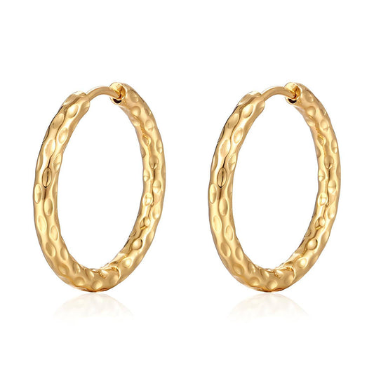 Earrings, 18K Gold Plated Steel