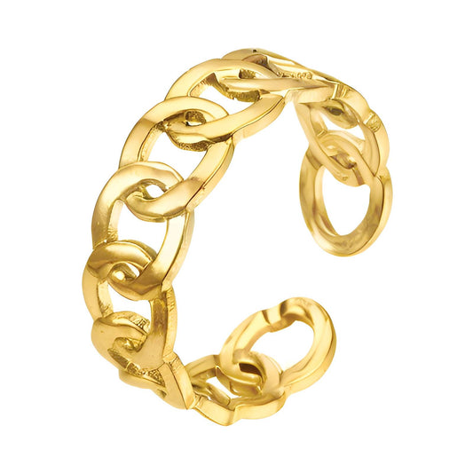 Ring, 18K Gold Plated Steel