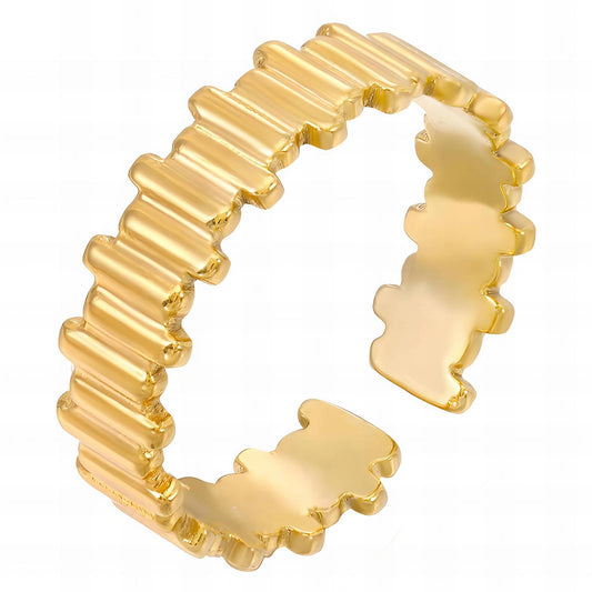 Ring, 18K Gold Plated Steel
