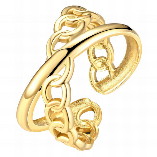 Ring, 18K Gold Plated Steel