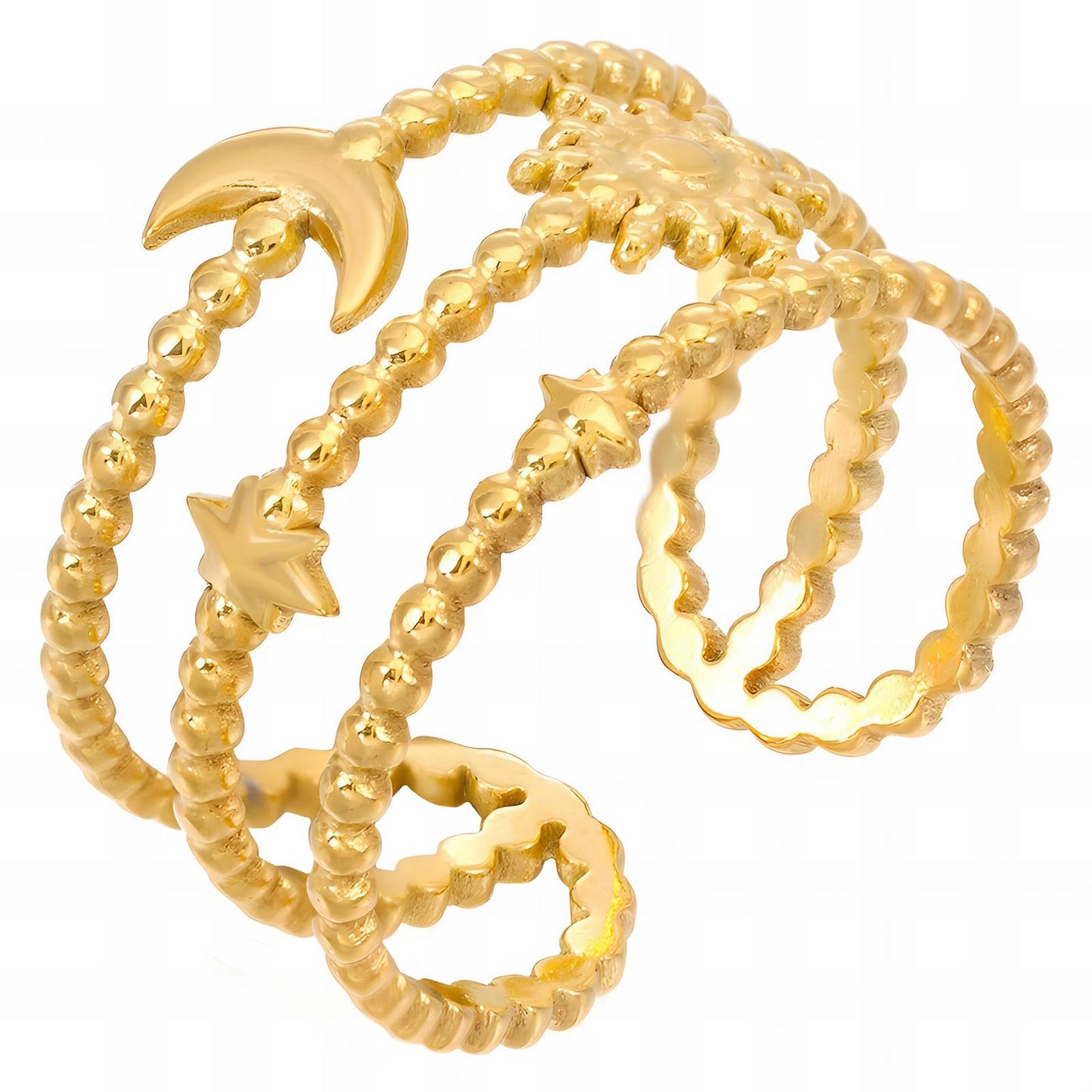 Ring, 18K Gold Plated Steel