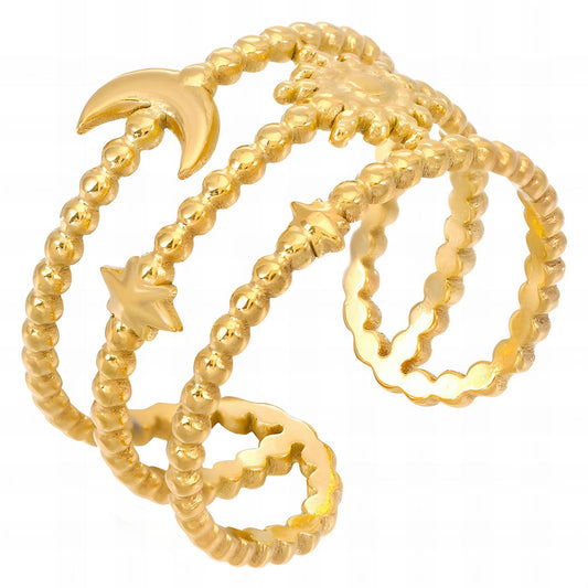 Ring, 18K Gold Plated Steel