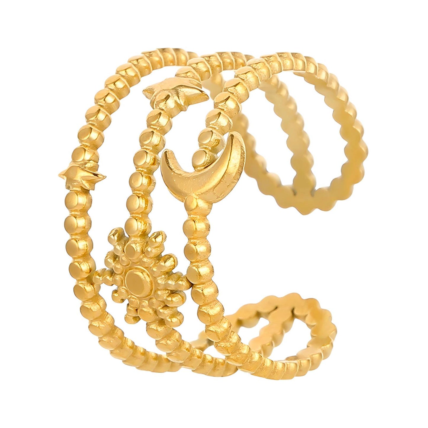 Ring, 18K Gold Plated Steel