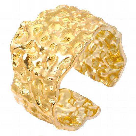 Ring, 18K Gold Plated Steel