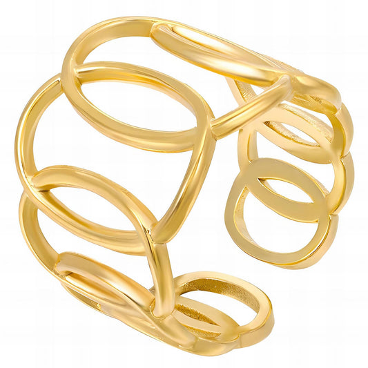 Ring, 18K Gold Plated Steel