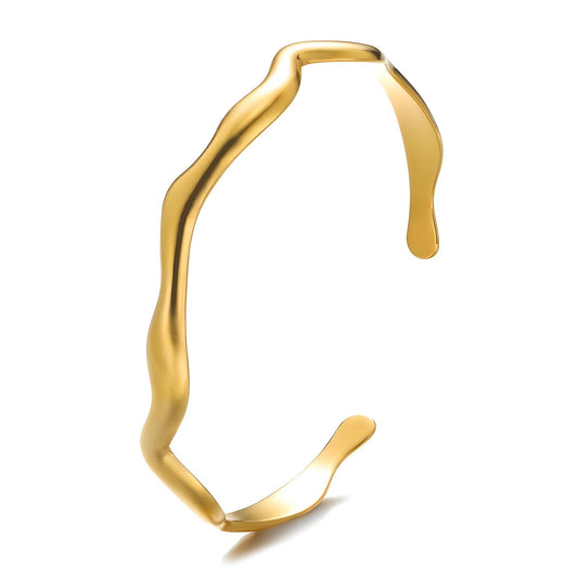 Leaves Bracelet, 18K Gold Plated Steel