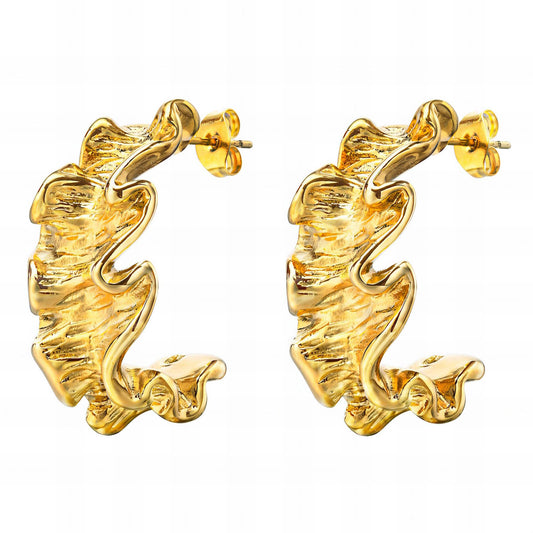 Earrings, 18K Gold Plated Steel