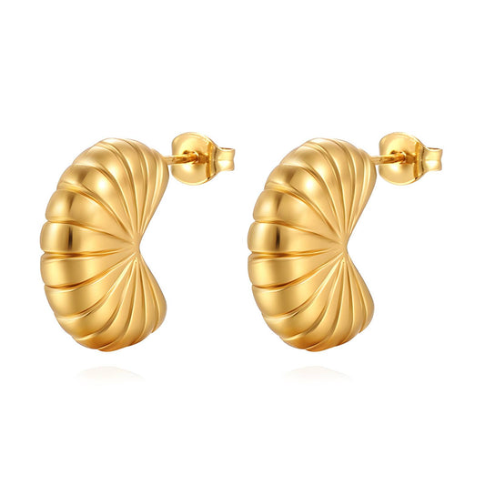 Earrings, 18K Gold Plated Steel